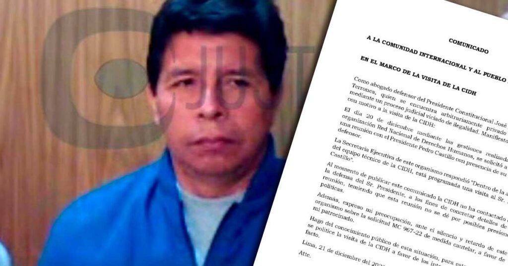 Pedro Castillo: “Solicito de manera urgente, reunión de la comisión de la CIDH y mi defensa legal”