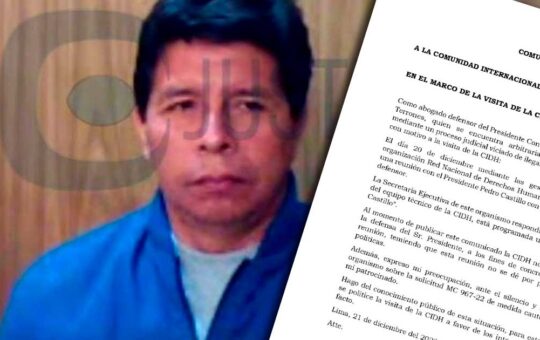 Pedro Castillo: “Solicito de manera urgente, reunión de la comisión de la CIDH y mi defensa legal”