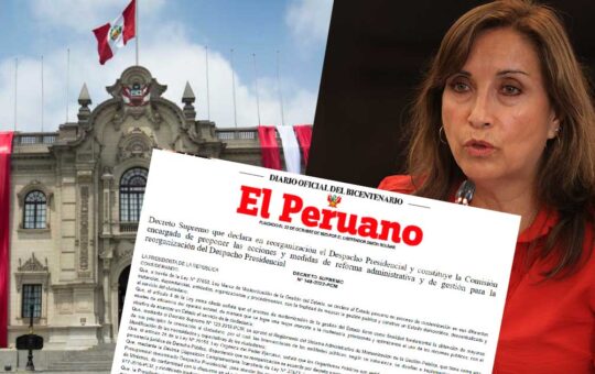 Mediante Decreto Supremo, Ejecutivo declara en reorganización el Despacho Presidencial