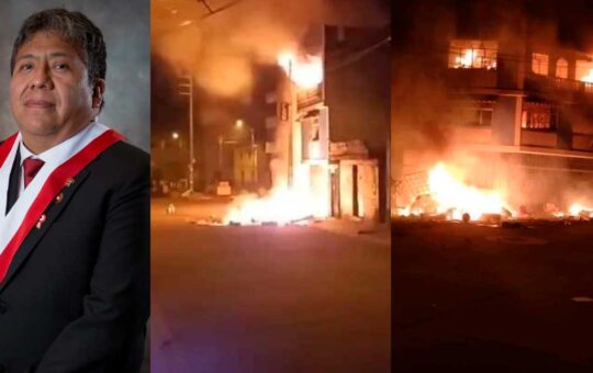 Puno: Manifestantes incendiaron vivienda de los padres del congresista Flores Ancachi | VIDEO