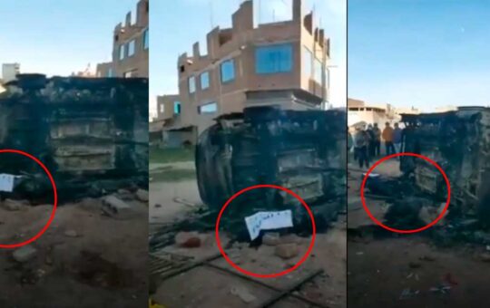 Juliaca: Policía fue quemado vivo junto a su patrullero tras actos terroristas durante protestantes | VIDEO