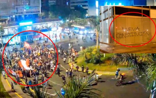 Grupos de manifestantes marcharon hacia Miraflores dejando pintas en el trayecto