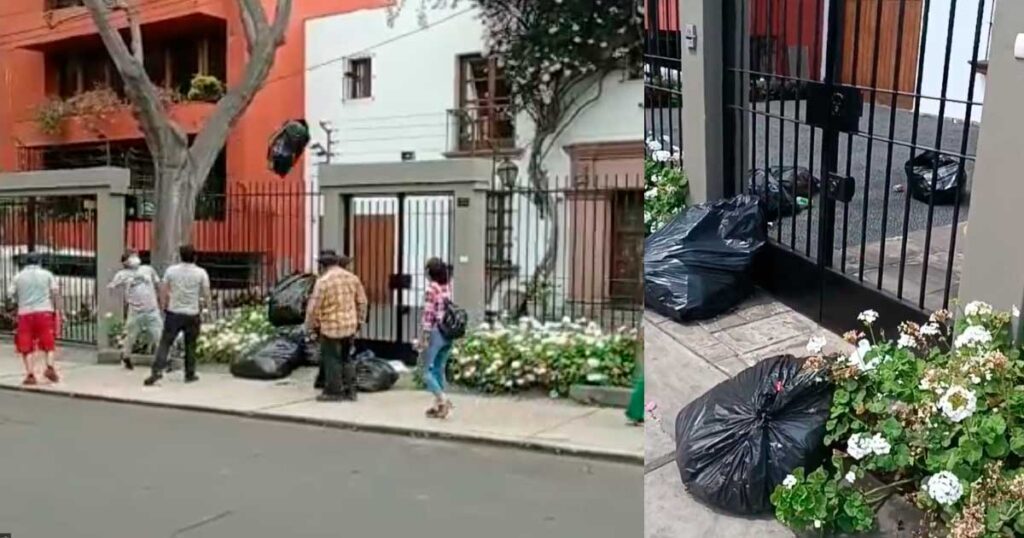 San isidro: Ciudadanos arrojan bolsas con basura en las instalaciones de IDL | VIDEO