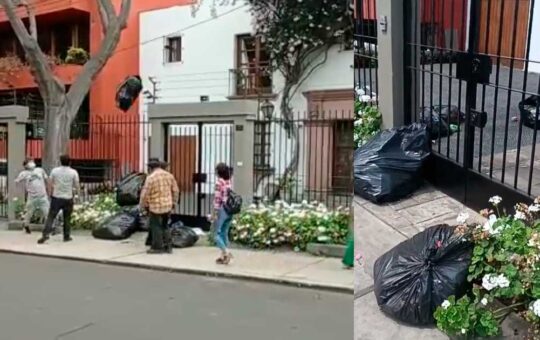 San isidro: Ciudadanos arrojan bolsas con basura en las instalaciones de IDL | VIDEO