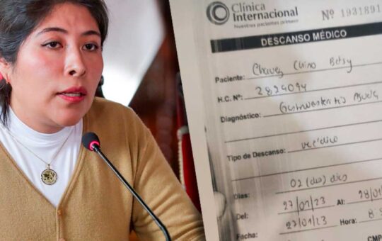 Bettsy Chávez se reportó enferma el día que tenía que responder en la Subcomisión de Acusaciones Constitucionales