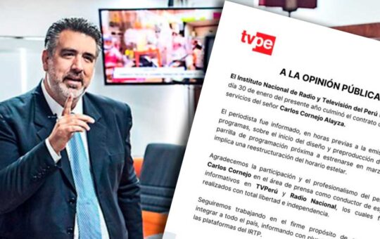 TV Perú: Periodista Carlos Cornejo no va más en el canal del estado