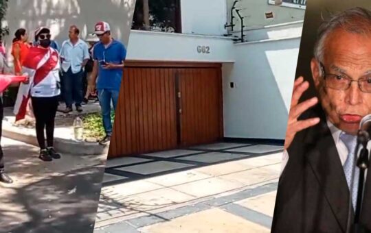 Ciudadanos protestan frente al domicilio de Anibal Torres, ubicado en San Isidro