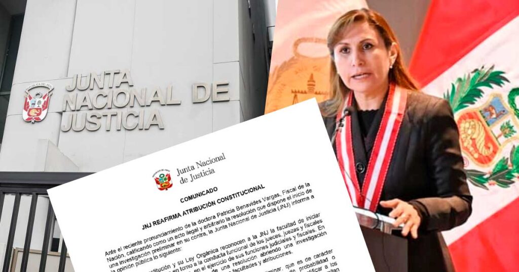 Junta Nacional de Justicia respondió a Patricia Benavides por cuestionar investigación en su contra