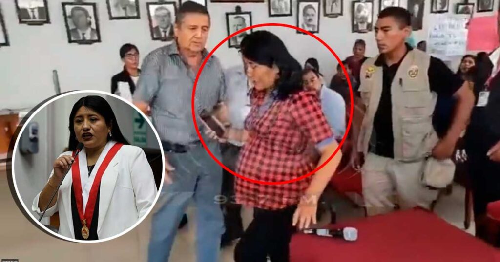 Tacna: Congresista Limachi es expulsada con gritos e insultos, “¡Pague lo que debe!”