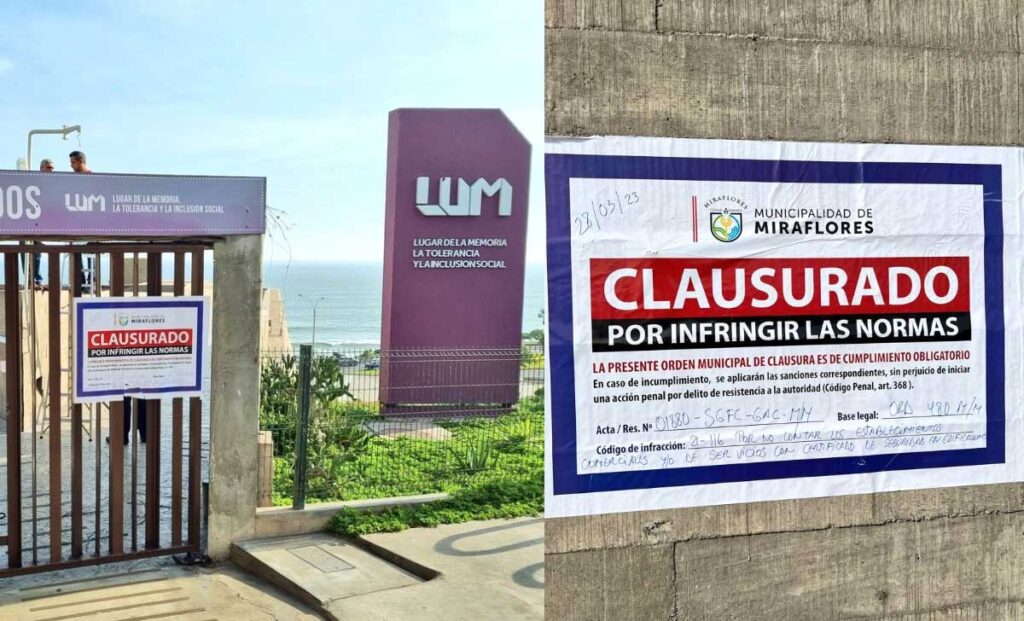 Municipalidad de Miraflores clausuró el LUM por no contar con certificados de seguridad