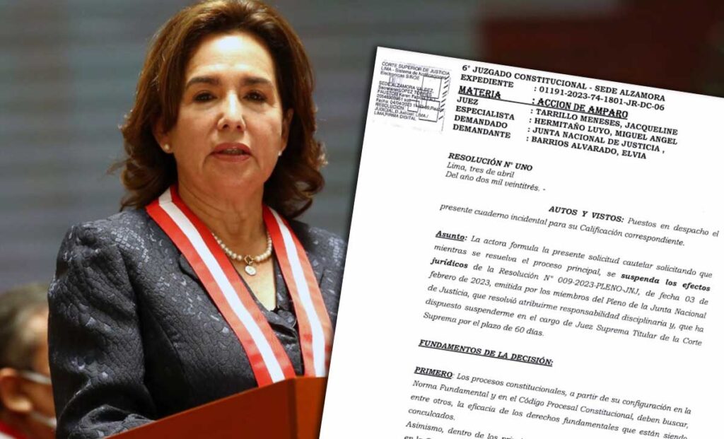 PJ deja sin efecto resolución de la JNJ que suspendió por 60 días a Elvia Barrios