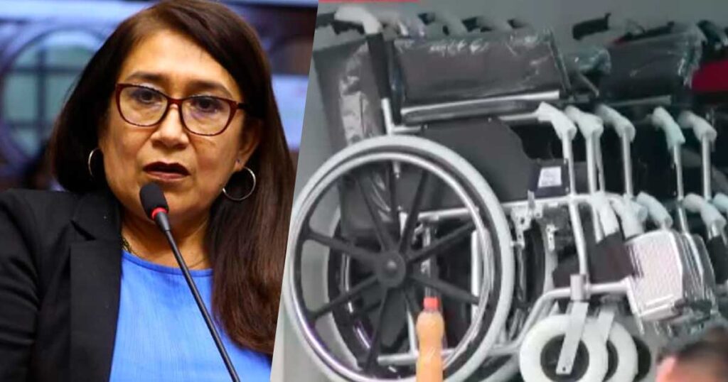 Denuncian que la congresista Portero regaló sillas de ruedas con dinero de sus trabajadores
