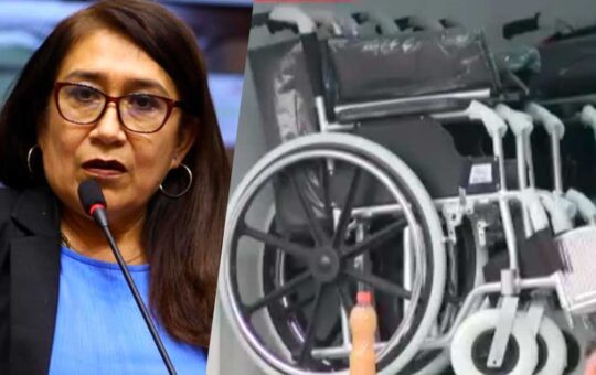 Denuncian que la congresista Portero regaló sillas de ruedas con dinero de sus trabajadores