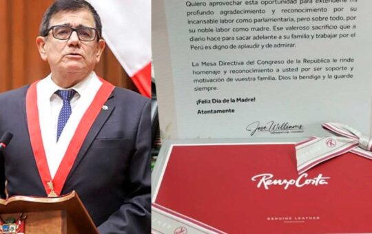 José Williams regaló billetera ‘Renzo Costa’ a las congresistas por el ‘Día de la Madre’