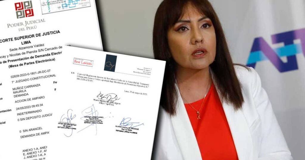 María Jara presenta demanda de amparo para ser restituida como presidenta de la ATU