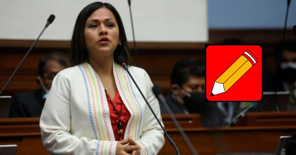 Vocera de Perú Libre renuncia a la bancada por respeto a sus principios