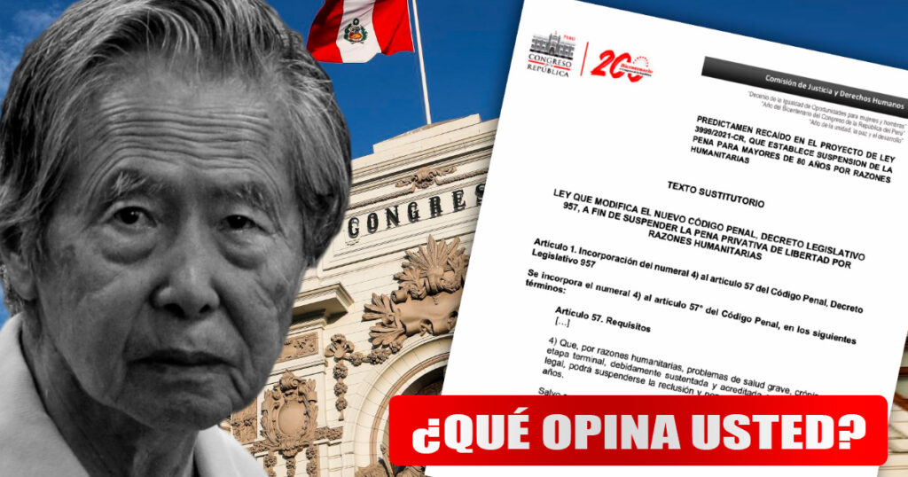 Comisión del Congreso debate hoy PL que podría liberar a Alberto Fujimori
