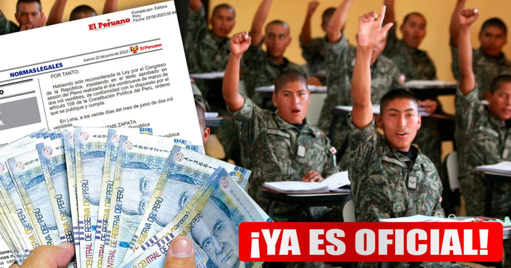 Ya es oficial la ley que establece sueldo mínimo mensual para el personal de servicio militar