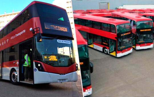 Chile incorpora los primeros buses eléctricos de dos pisos para transporte público