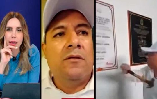 Juliana Oxenford se enfrenta al alcalde de Trujillo por romper una placa de un colegio