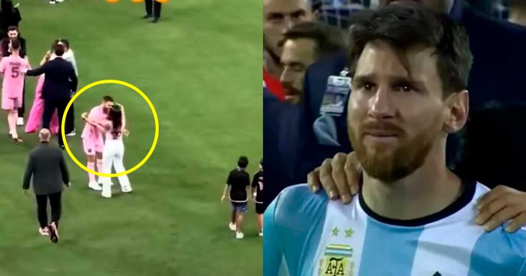 Antonela Roccuzzo confunde a Jordi Alba con Messi y casi le da un beso en la boca