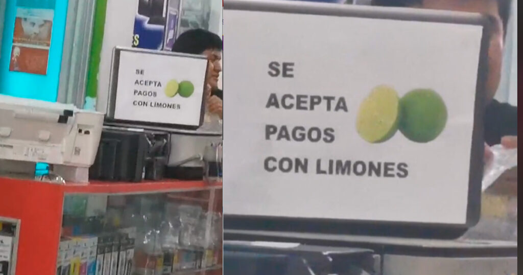 Dueño de negocio acepta “limones” como medio de pago