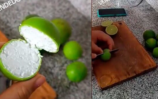 Vendedor de limones estafa a sus clientes con réplicas hechas de Tecnopor