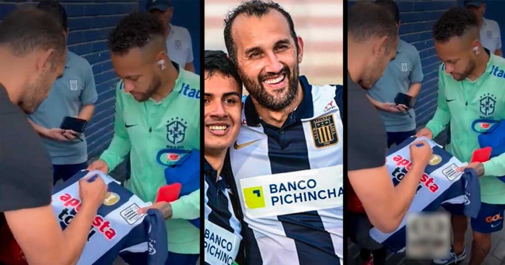 Neymar le pidió a Barcos que le firme la camiseta de Alianza Lima e hinchas íntimos enloquecen