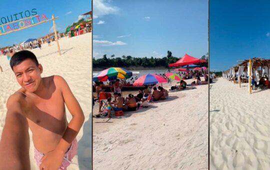 Influencer revela la existencia de una playa de arena blanca en Iquitos y sorprende a miles en TikTok