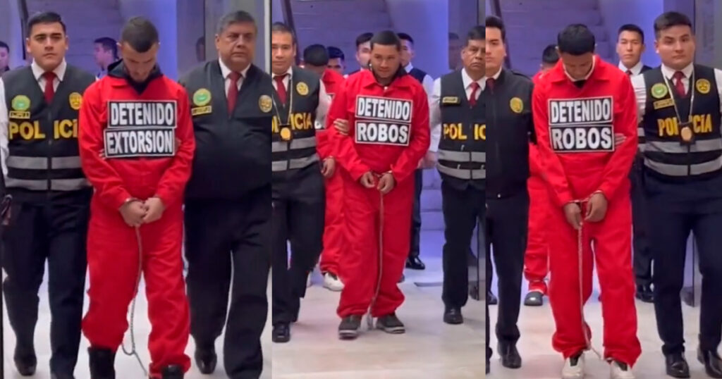 Vestidos de rojo y con grilletes, así será la nueva forma de presentar a delincuentes en Perú