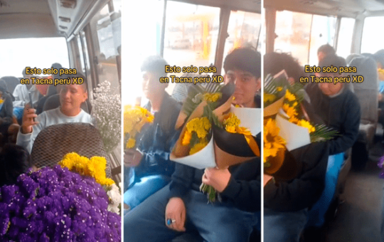 Sube a bus y se sorprende al ver a varios pasajeros con flores amarillas: “¿Qué está pasando aquí?”