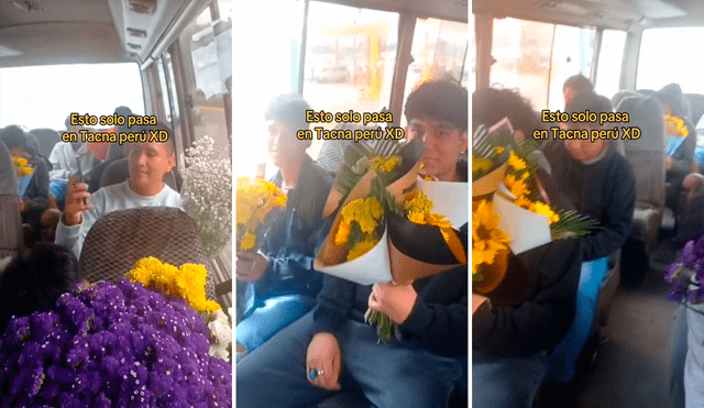 Sube a bus y se sorprende al ver a varios pasajeros con flores amarillas: “¿Qué está pasando aquí?”