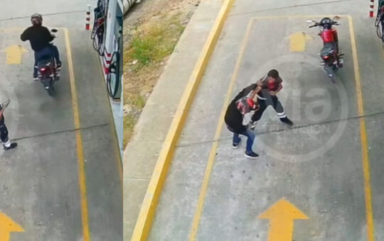 Trabajador de grifo se agarra a golpes con delincuente armado y frustra asalto