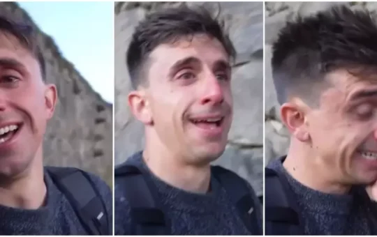 Italiano se emociona hasta las lágrimas al visitar Machu Picchu por primera vez