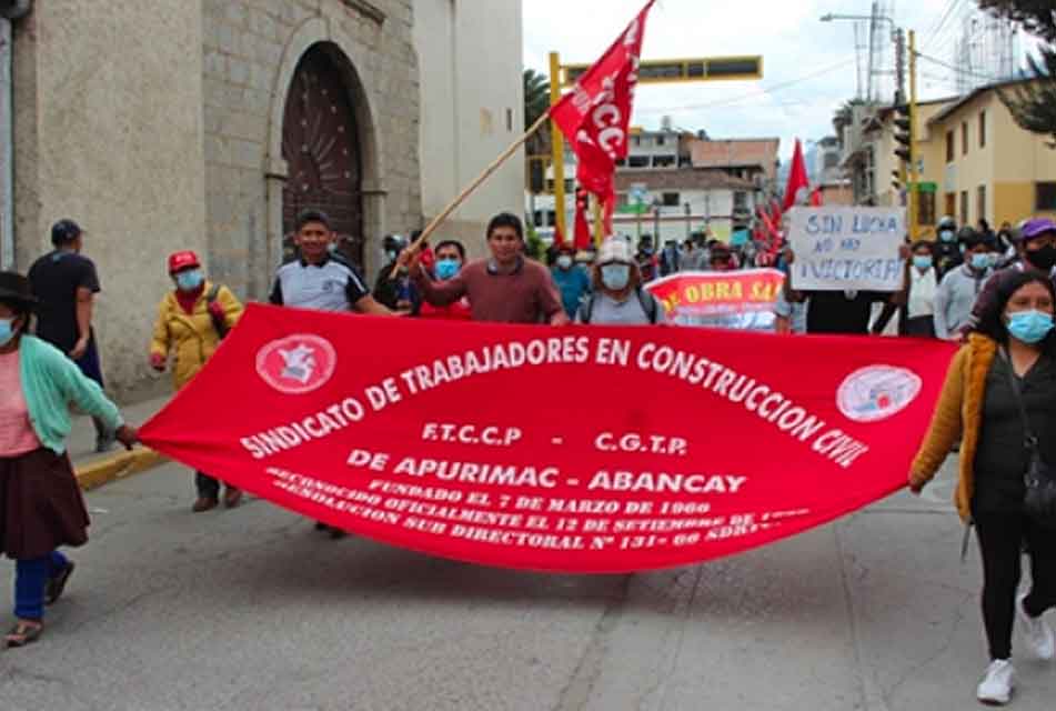 CONSTRUCCIÓN CIVIL DE APURÍMAC ESTÁ ORGANIZADA PARA MOVILIZACIÓN NACIONAL DEL 20 DE AGOSTO – RCR Peru