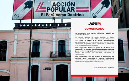ACCIÓN POPULAR DISUELVE SU BANCADA PARLAMENTARIA Y ANUNCIA REORGANIZACIÓN INTERNA PARA RECUPERAR SU IMAGEN – RCR Peru
