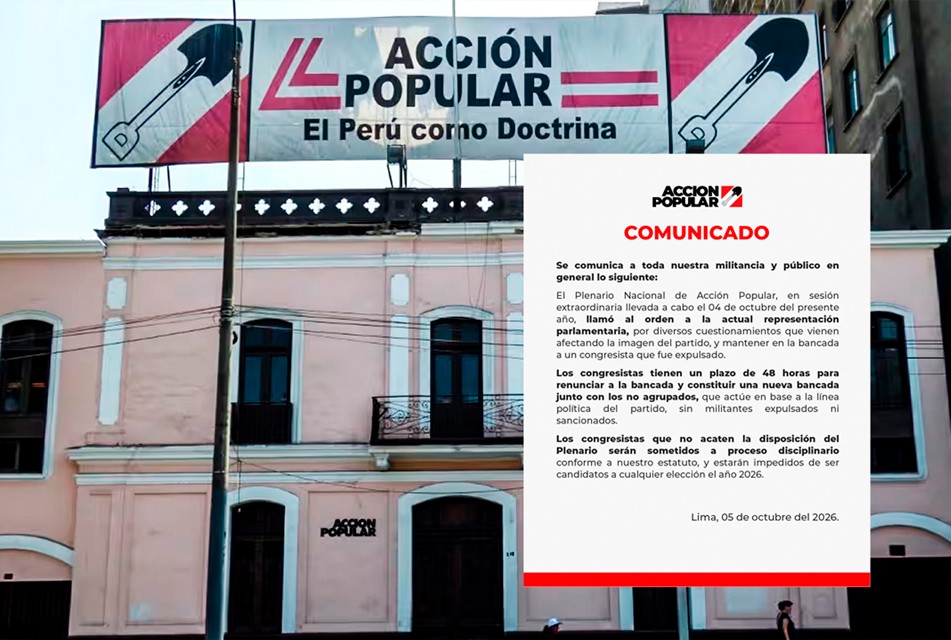 ACCIÓN POPULAR DISUELVE SU BANCADA PARLAMENTARIA Y ANUNCIA REORGANIZACIÓN INTERNA PARA RECUPERAR SU IMAGEN – RCR Peru
