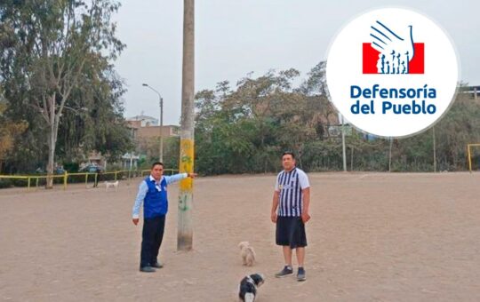 REUBICADO POSTE PELIGROSO EN LA CANCHA DEPORTIVA LA ALBORADA DE COMAS – RCR Peru