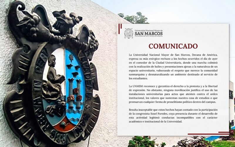 SAN MARCOS RECHAZA BAILES EN COMEDOR UNIVERSITARIO Y CUESTIONA PARTICIPACIÓN DE CONGRESISTA SUSEL PAREDES – RCR Peru